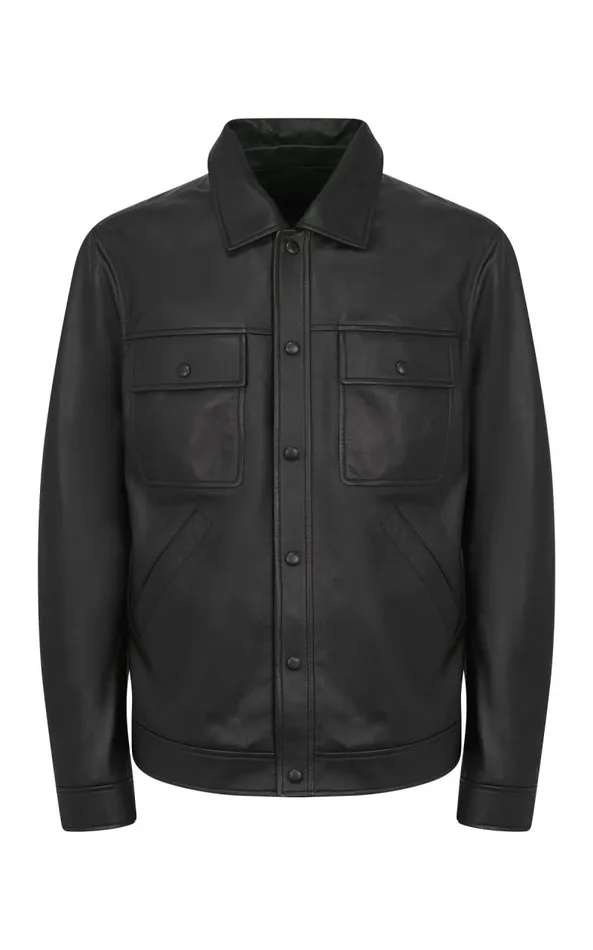 Gabriela Hearst Jackets and Outerwear Men Levy Jacket In Black Nappa Leather