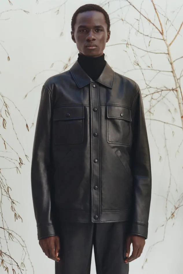 Gabriela Hearst Jackets and Outerwear Men Levy Jacket In Black Nappa Leather