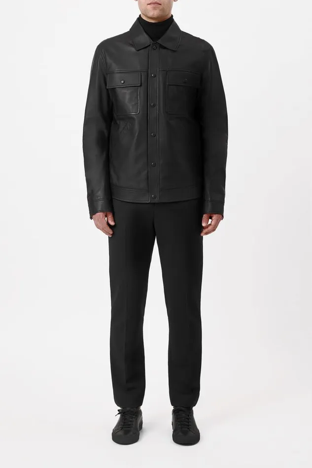 Gabriela Hearst Jackets and Outerwear Men Levy Jacket In Black Nappa Leather