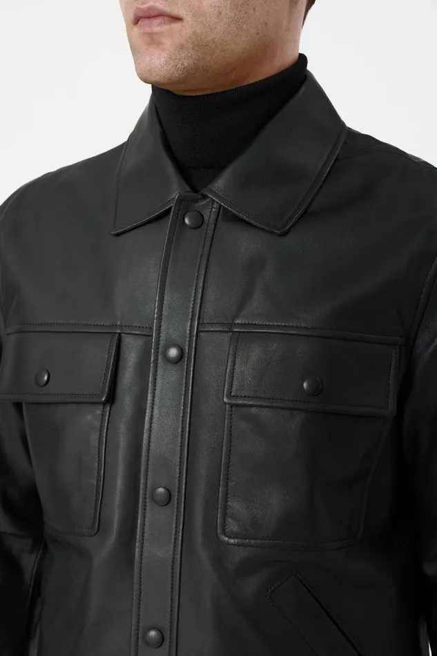 Gabriela Hearst Jackets and Outerwear Men Levy Jacket In Black Nappa Leather