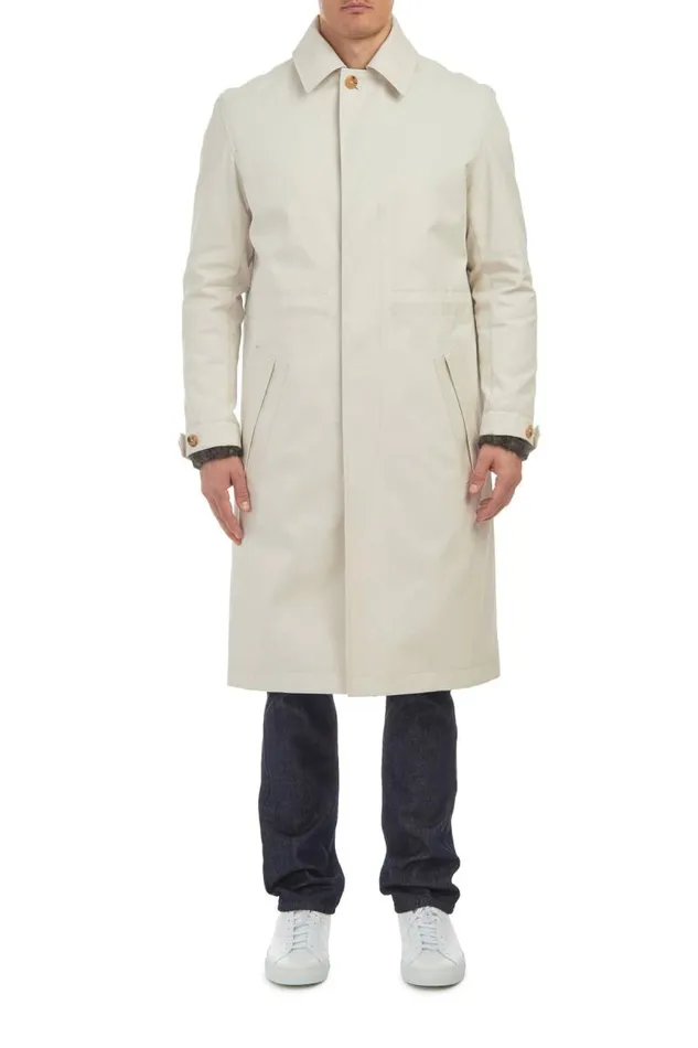 Gabriela Hearst Jackets and Outerwear Men Malraux Parka In Pale Grey Cotton
