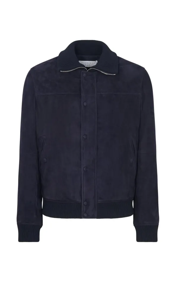 Gabriela Hearst Jackets and Outerwear Men Matthieu Jacket In Dark Navy Suede
