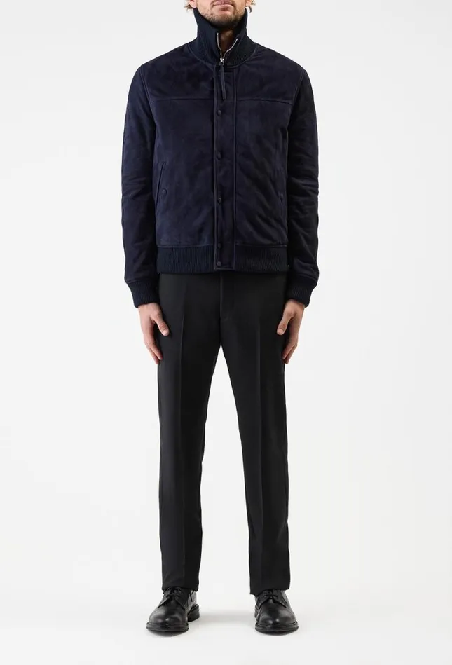 Gabriela Hearst Jackets and Outerwear Men Matthieu Jacket In Dark Navy Suede