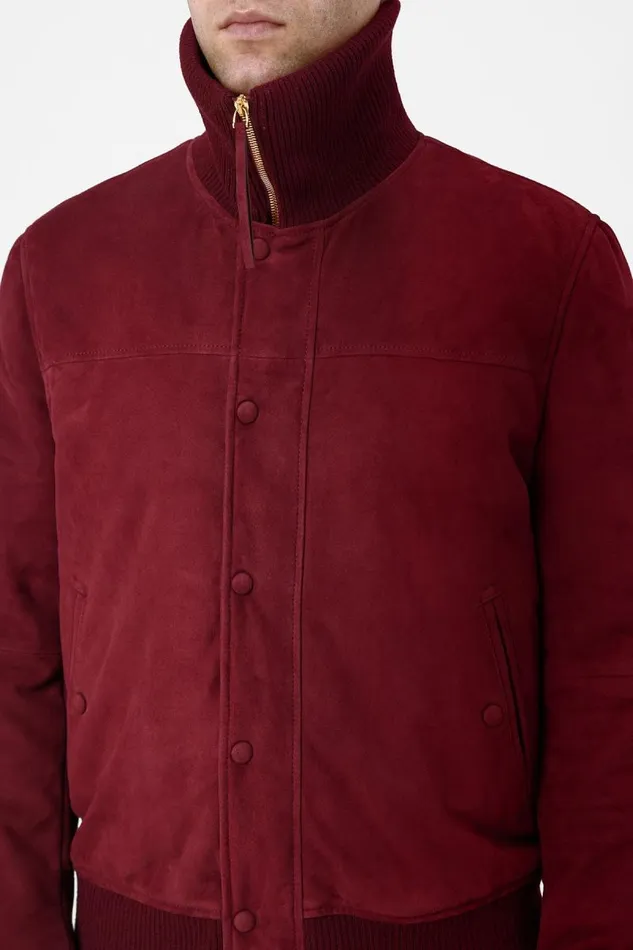 Gabriela Hearst Jackets and Outerwear Men Matthieu Jacket In Deep Bordeaux Suede