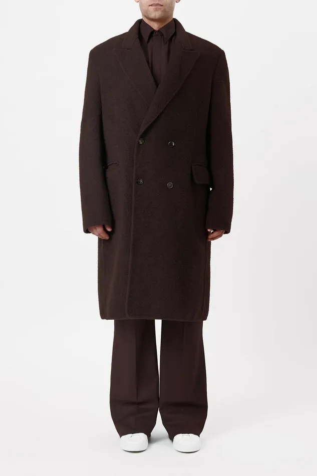 Gabriela Hearst Jackets and Outerwear Men Mcaffrey Coat In Chocolate DoubleFace Recycled Cashmere