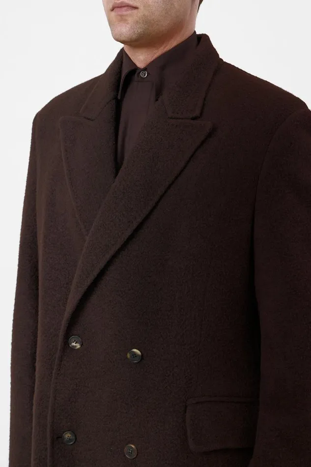 Gabriela Hearst Jackets and Outerwear Men Mcaffrey Coat In Chocolate DoubleFace Recycled Cashmere