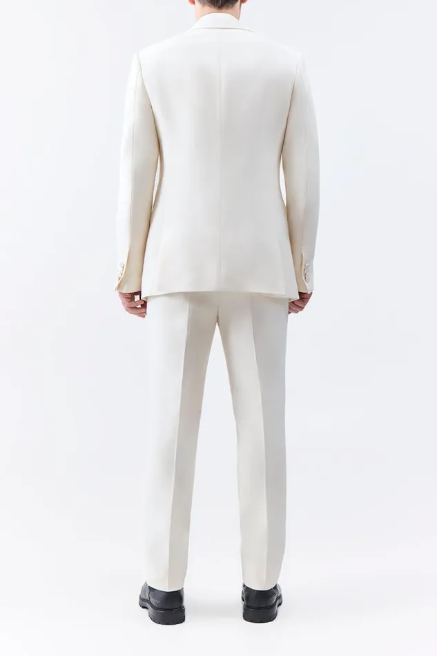 Gabriela Hearst Jackets and Outerwear Men Nicolson Jacket In Ivory Wool Silk Cady