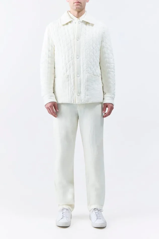 Gabriela Hearst Jackets and Outerwear Men Skye Paddock Jacket In Ivory Cashmere Linen