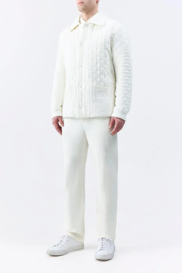 Gabriela Hearst Jackets and Outerwear Men Skye Paddock Jacket In Ivory Cashmere Linen