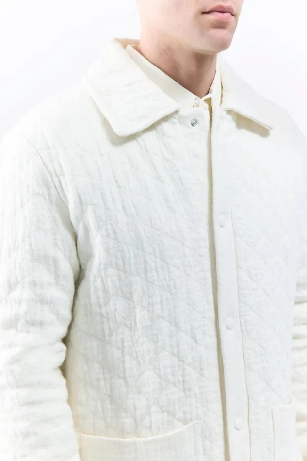 Gabriela Hearst Jackets and Outerwear Men Skye Paddock Jacket In Ivory Cashmere Linen