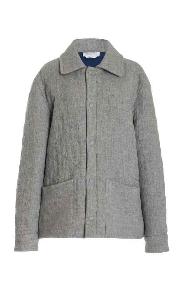 Gabriela Hearst Jackets and Outerwear Men Skye Paddock Jacket In Light Grey Melange Cashmere Linen Gabriela Hearst Jackets and Outerwear Men Skye Paddock Jacket In Light Grey Melange Cashmere Linen