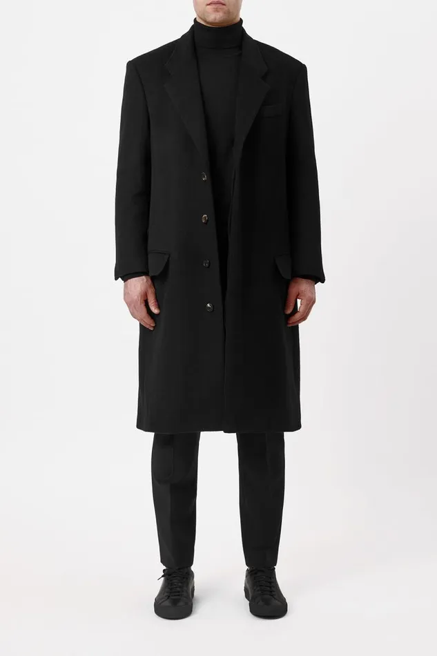 Gabriela Hearst Jackets and Outerwear Men Slade Coat In Black DoubleFace Recycled Cashmere