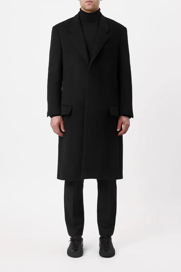 Gabriela Hearst Jackets and Outerwear Men Slade Coat In Black DoubleFace Recycled Cashmere