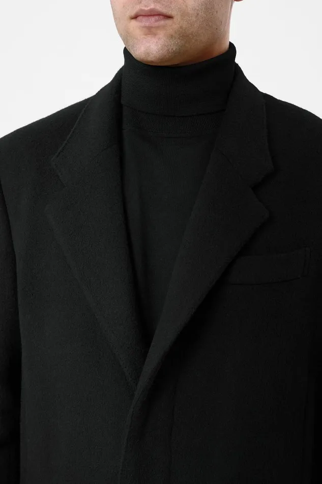 Gabriela Hearst Jackets and Outerwear Men Slade Coat In Black DoubleFace Recycled Cashmere