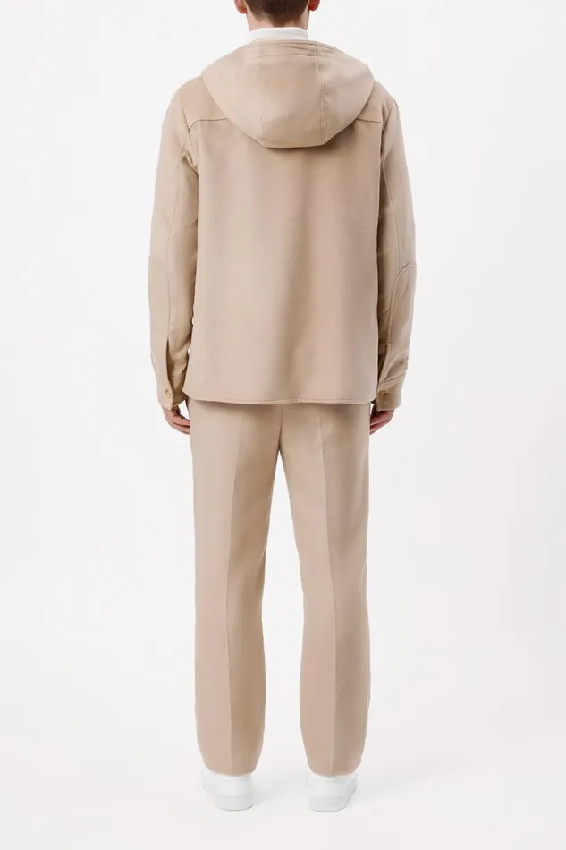 Gabriela Hearst Jackets and Outerwear Men Swift Hoodie Shirt In Camel Winter Silk