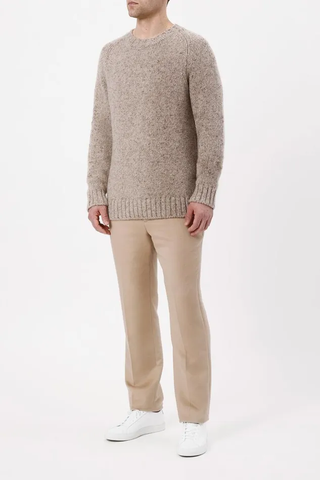 Gabriela Hearst Knitwear Men Daniel Knit Sweater In Oatmeal Multi Cashmere
