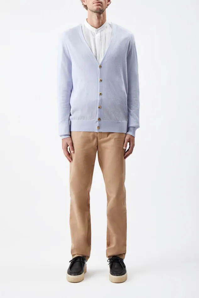 Gabriela Hearst Knitwear Men Duke Knit Cardigan In Halogen Blue Cashmere
