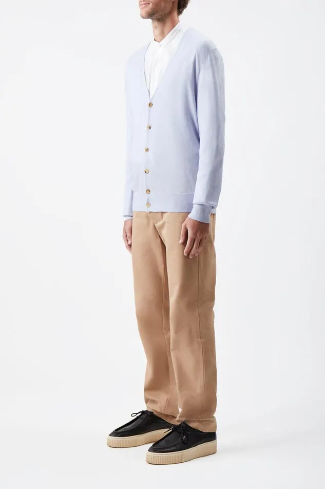 Gabriela Hearst Knitwear Men Duke Knit Cardigan In Halogen Blue Cashmere