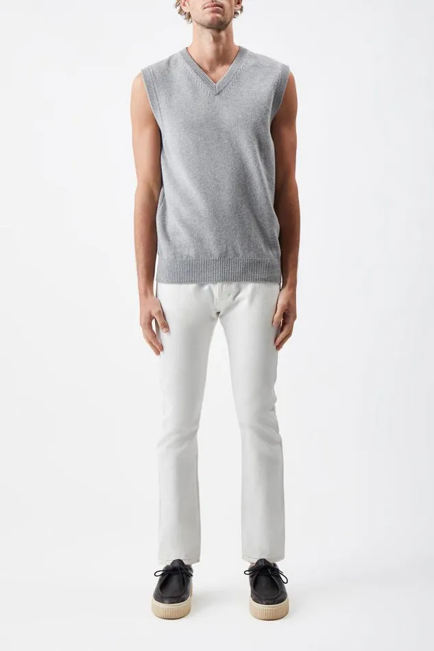 Gabriela Hearst Knitwear Men Fielding Knit Vest In Heather Grey Cashmere