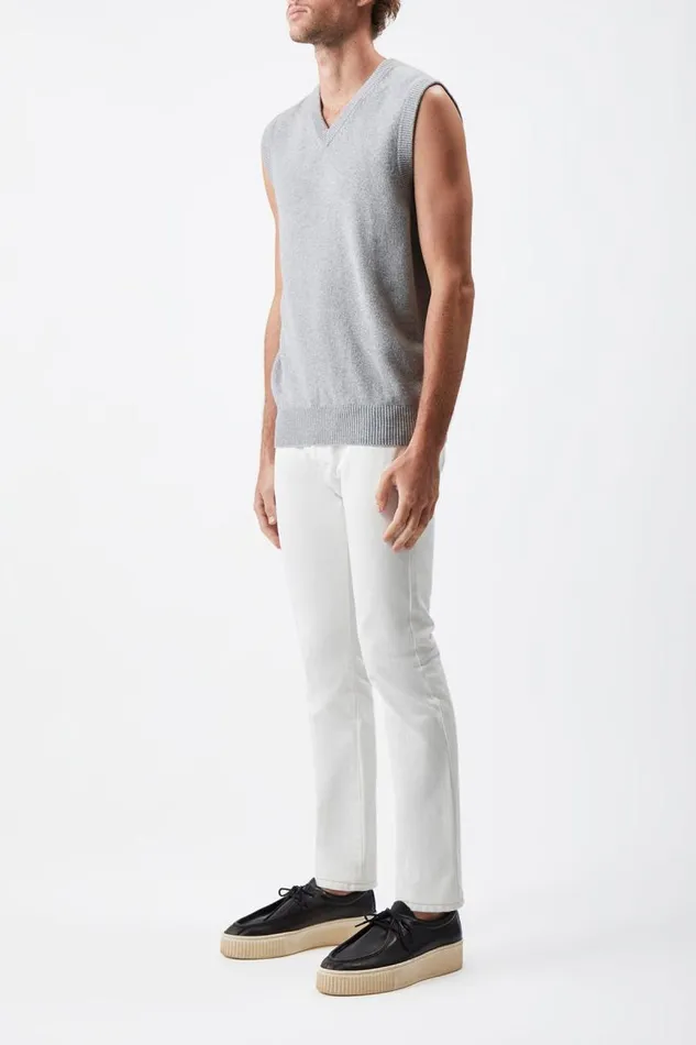 Gabriela Hearst Knitwear Men Fielding Knit Vest In Heather Grey Cashmere