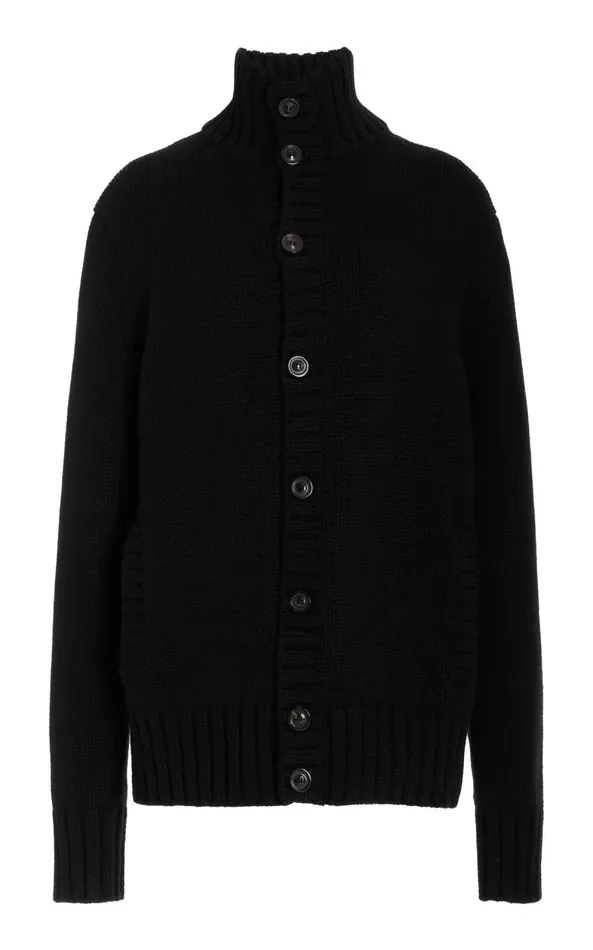 Gabriela Hearst Knitwear Men Jacobo Knit Turtleneck Cardigan In Black Cashmere Gabriela Hearst Knitwear Men Jacobo Knit Turtleneck Cardigan In Black Cashmere