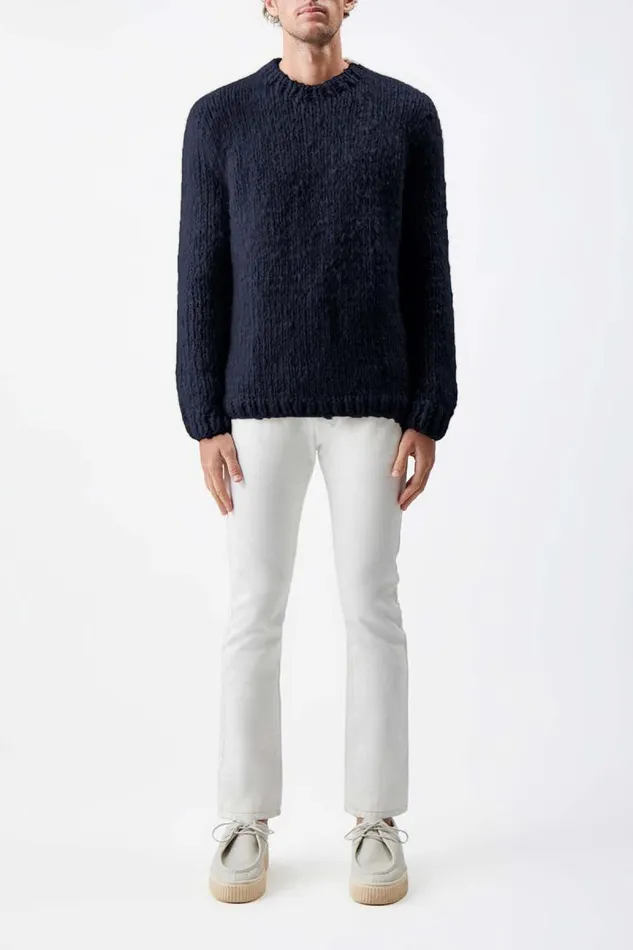 Gabriela Hearst Knitwear Men Lawrence Knit Sweater In Dark Navy Welfat Cashmere