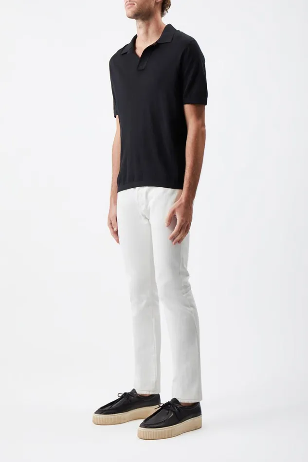 Gabriela Hearst Knitwear Men Stendhal Knit Short Sleeve Polo In Black Cashmere