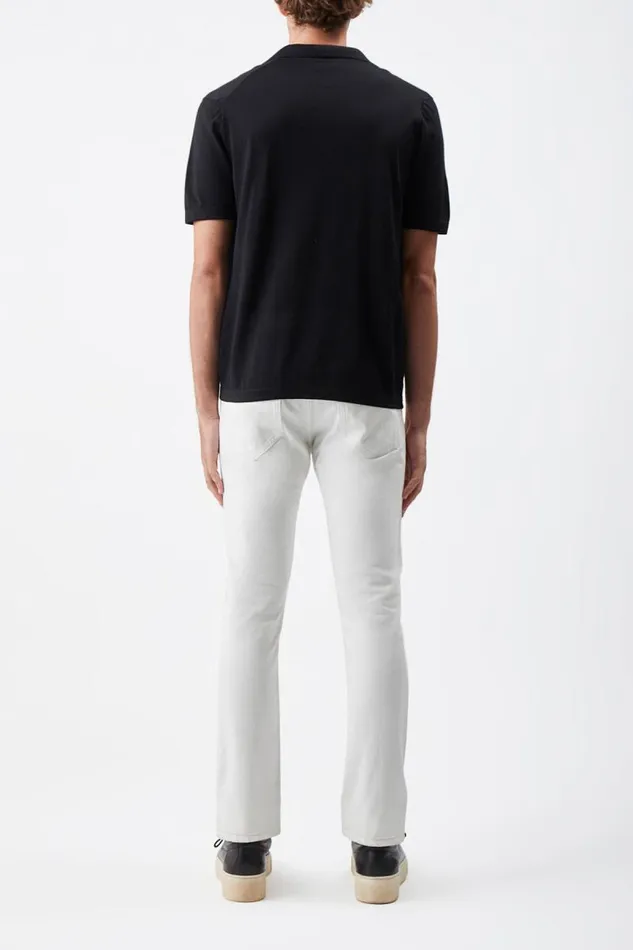 Gabriela Hearst Knitwear Men Stendhal Knit Short Sleeve Polo In Black Cashmere