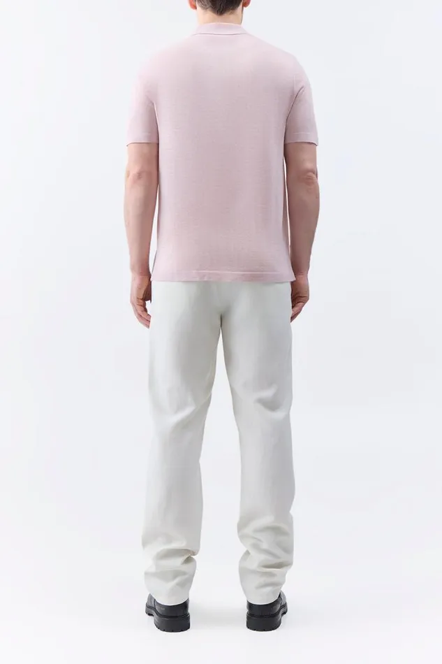 Gabriela Hearst Knitwear Men Stendhal Knit Short Sleeve Polo In Blush Cashmere