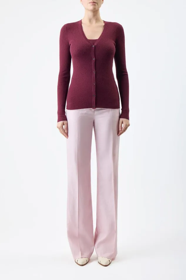 Gabriela Hearst Knitwear Women Addison Knit Cardigan In Bordeaux Cashmere Silk