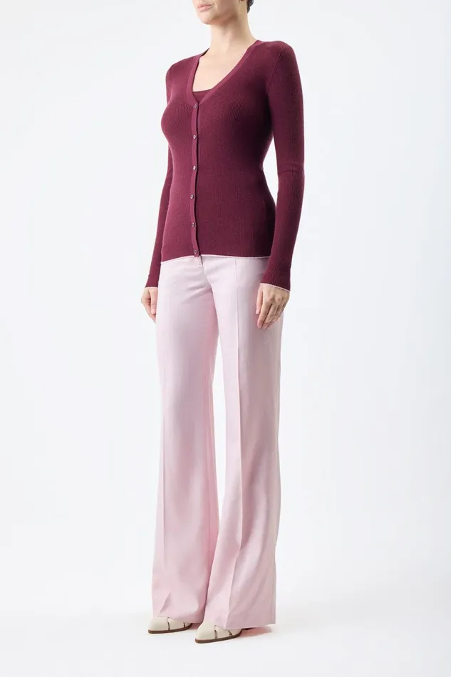 Gabriela Hearst Knitwear Women Addison Knit Cardigan In Bordeaux Cashmere Silk
