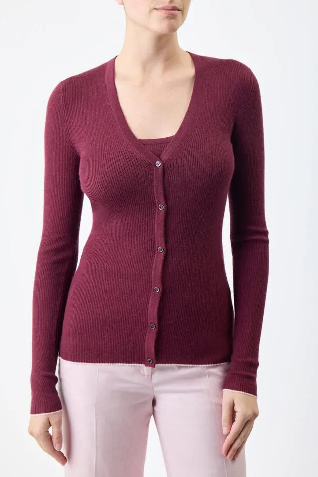 Gabriela Hearst Knitwear Women Addison Knit Cardigan In Bordeaux Cashmere Silk