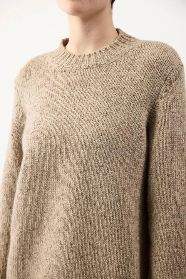 Gabriela Hearst Knitwear Women Alfie Crewneck In Oatmeal Multi Cashmere
