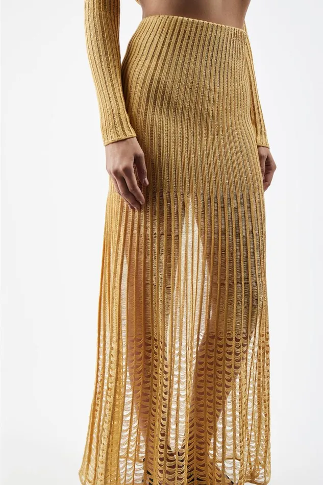 Gabriela Hearst Knitwear Women Althea Knit Skirt In Gold Shappe Silk