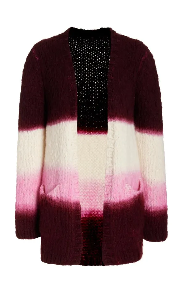 Gabriela Hearst Knitwear Women Amelia Knit Cardigan In Dip Dye Bordeaux Multi Welfat Cashmere Gabriela Hearst Knitwear Women Amelia Knit Cardigan In Dip Dye Bordeaux Multi Welfat Cashmere
