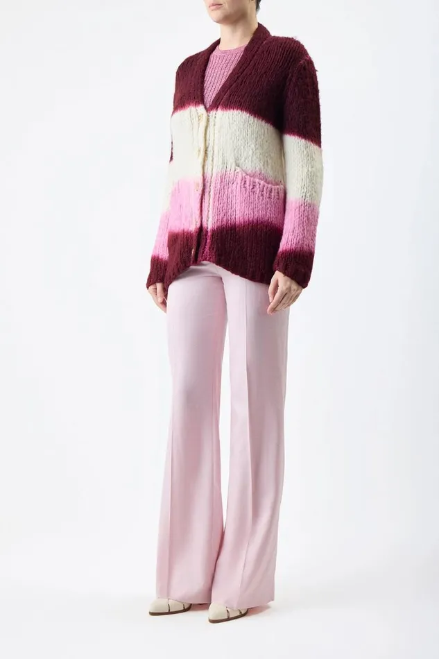 Gabriela Hearst Knitwear Women Amelia Knit Cardigan In Dip Dye Bordeaux Multi Welfat Cashmere