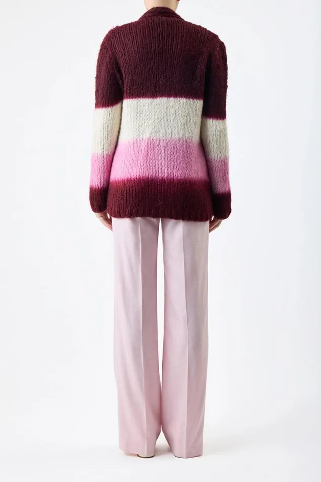 Gabriela Hearst Knitwear Women Amelia Knit Cardigan In Dip Dye Bordeaux Multi Welfat Cashmere