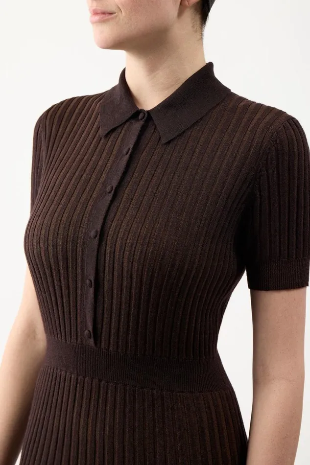 Gabriela Hearst Knitwear Women Amor Knit Dress In Chocolate Cashmere Silk