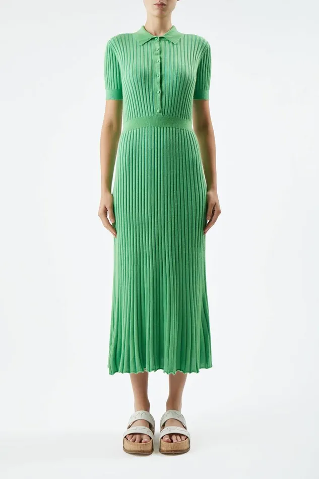 Gabriela Hearst Knitwear Women Amor Knit Dress In Fluorescent Green Cashmere Silk