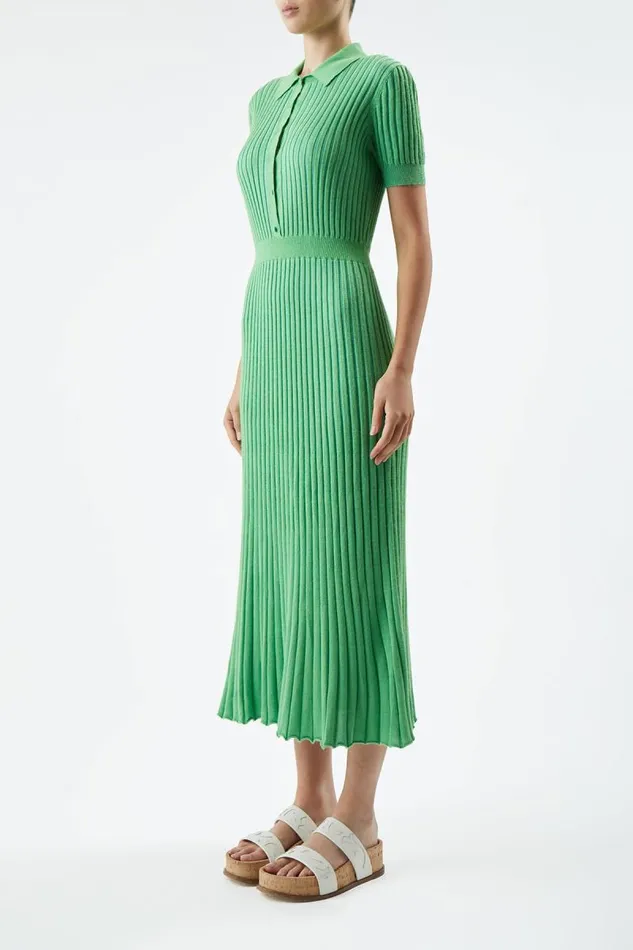 Gabriela Hearst Knitwear Women Amor Knit Dress In Fluorescent Green Cashmere Silk