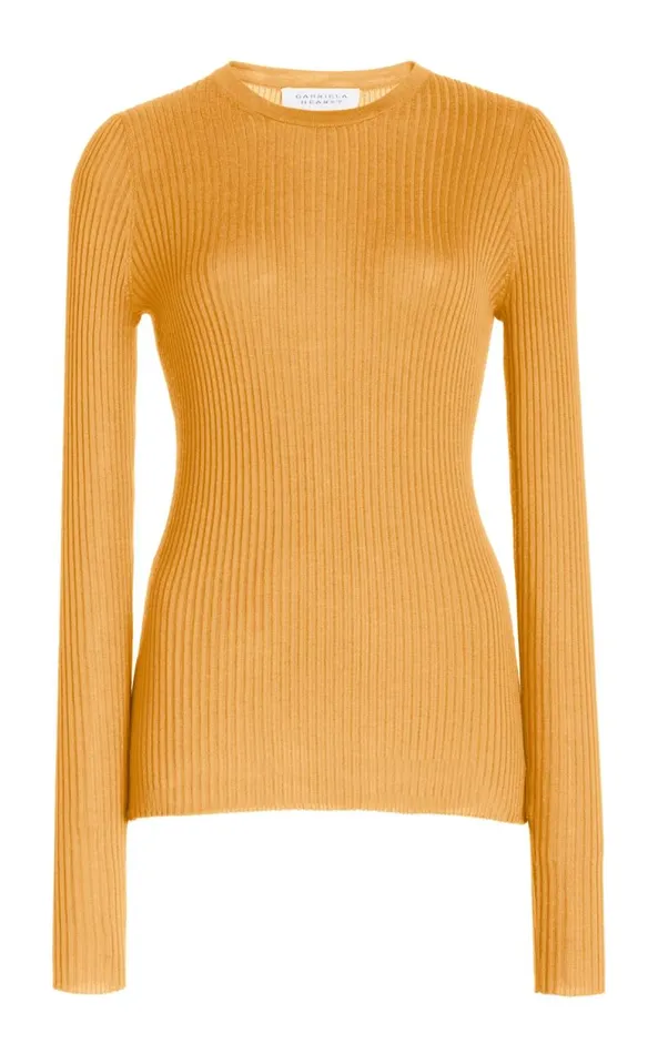 Gabriela Hearst Knitwear Women Browning Knit Sweater In Fluorescent Orange Cashmere Silk Gabriela Hearst Knitwear Women Browning Knit Sweater In Fluorescent Orange Cashmere Silk