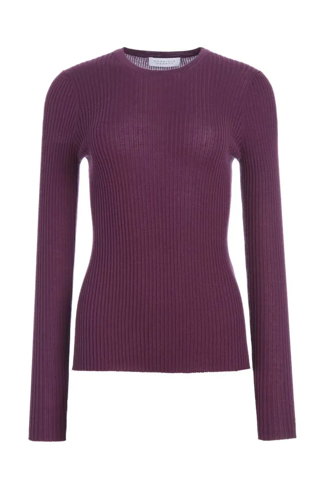 Gabriela Hearst Knitwear Women Browning Knit Sweater In Italian Plum Cashmere Silk Gabriela Hearst Knitwear Women Browning Knit Sweater In Italian Plum Cashmere Silk