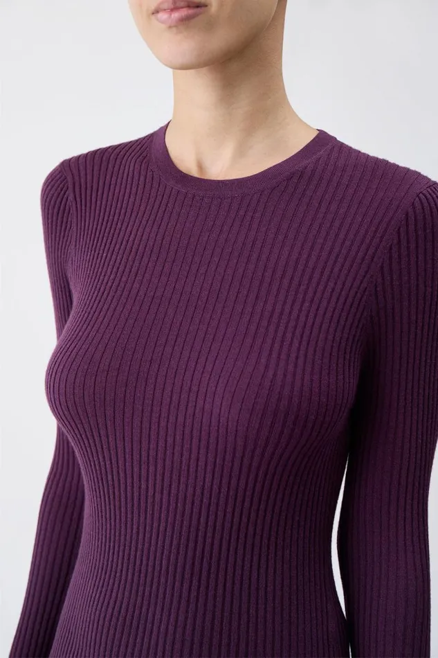 Gabriela Hearst Knitwear Women Browning Knit Sweater In Italian Plum Cashmere Silk