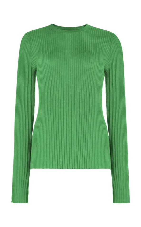 Gabriela Hearst Knitwear Women Browning Knit Sweater In Peridot Green Cashmere Silk Gabriela Hearst Knitwear Women Browning Knit Sweater In Peridot Green Cashmere Silk