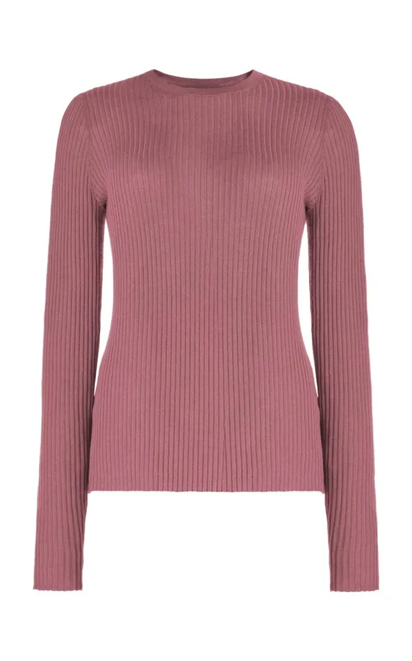 Gabriela Hearst Knitwear Women Browning Knit Sweater In Rose Quartz Cashmere Silk Gabriela Hearst Knitwear Women Browning Knit Sweater In Rose Quartz Cashmere Silk