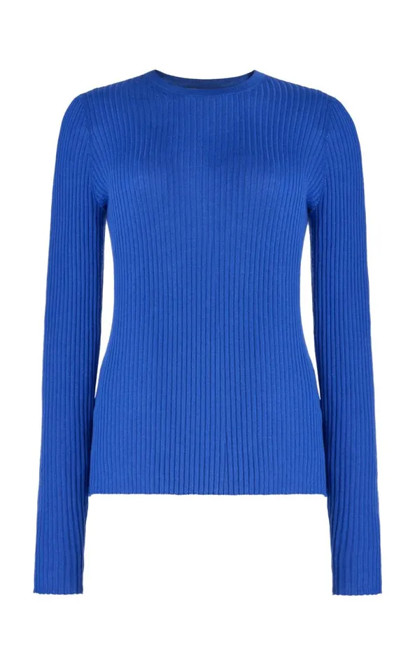 Gabriela Hearst Knitwear Women Browning Knit Sweater In Sapphire Cashmere Silk Gabriela Hearst Knitwear Women Browning Knit Sweater In Sapphire Cashmere Silk