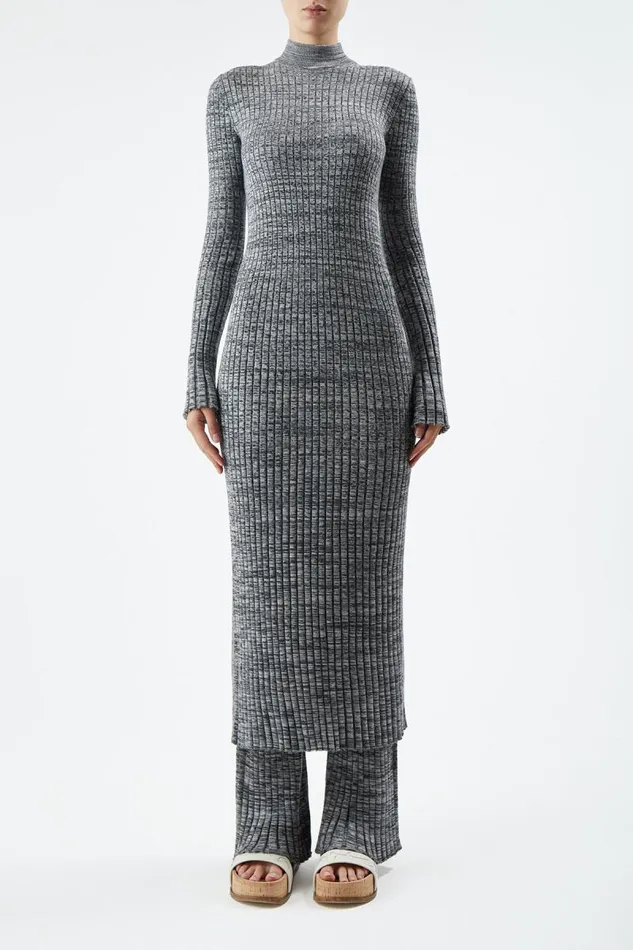 Gabriela Hearst Knitwear Women Castor Knit Dress In Charcoal Melange Cashmere