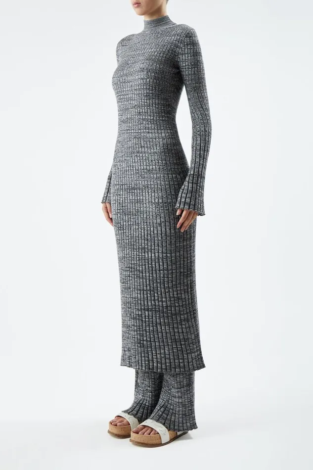 Gabriela Hearst Knitwear Women Castor Knit Dress In Charcoal Melange Cashmere