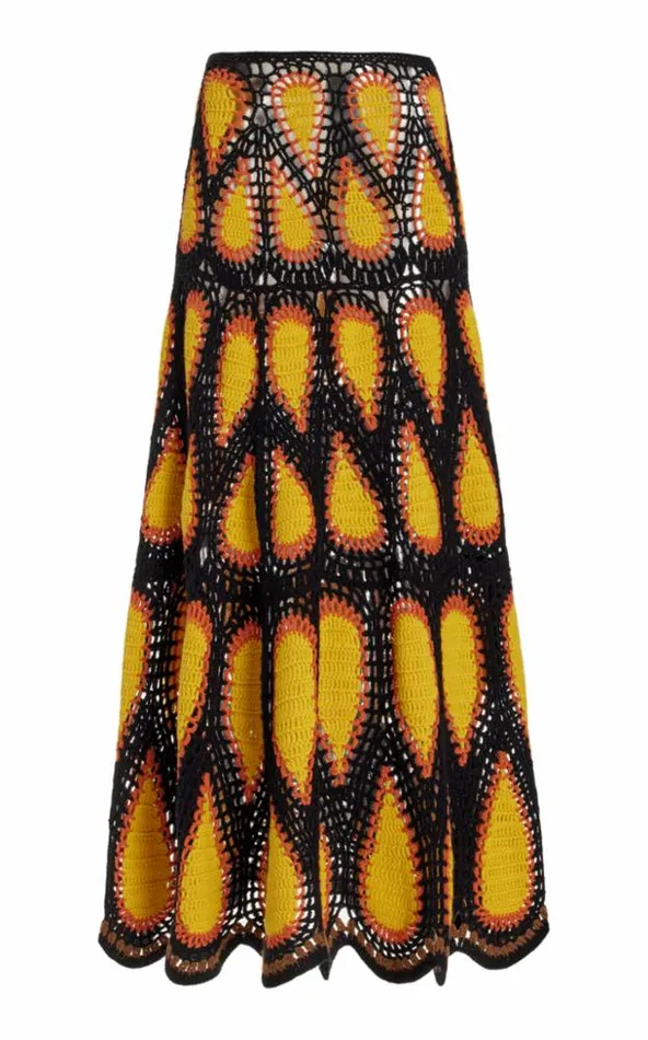 Gabriela Hearst Knitwear Women Cleo Crochet Skirt In Fire Multi Cashmere