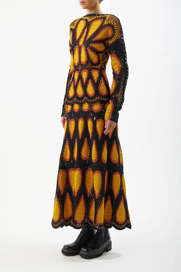Gabriela Hearst Knitwear Women Cleo Crochet Skirt In Fire Multi Cashmere